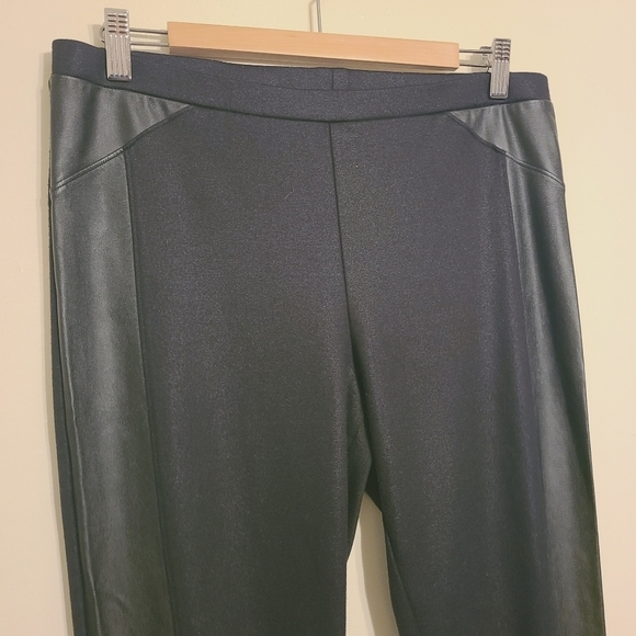 Trouve | Women's Black Faux Leather Trim Skinny Leggings/Pants (Size Large) - Picture 5 of 10